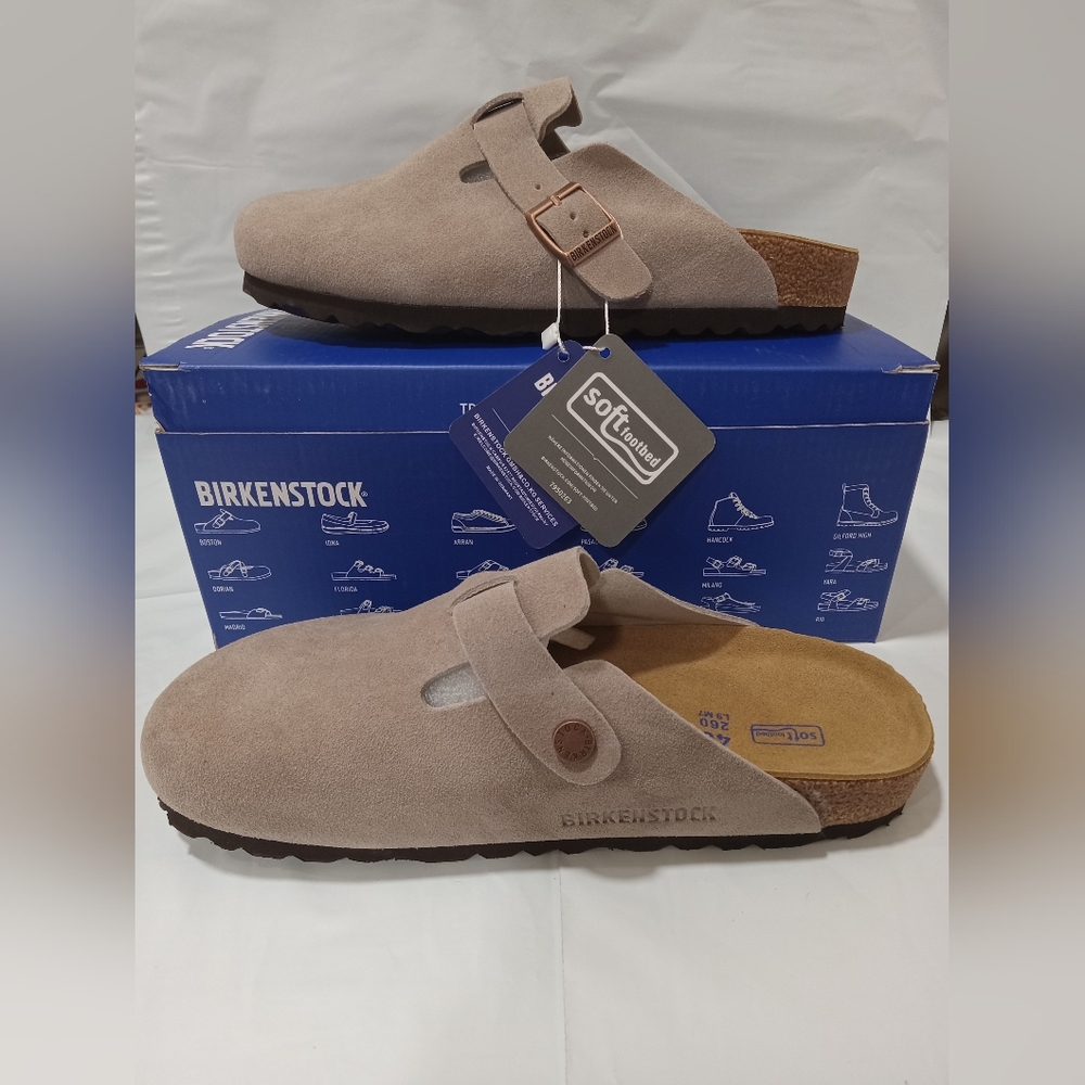 Birkenstock Boston's Suede Size 40 Narrow Nwt And Original Box